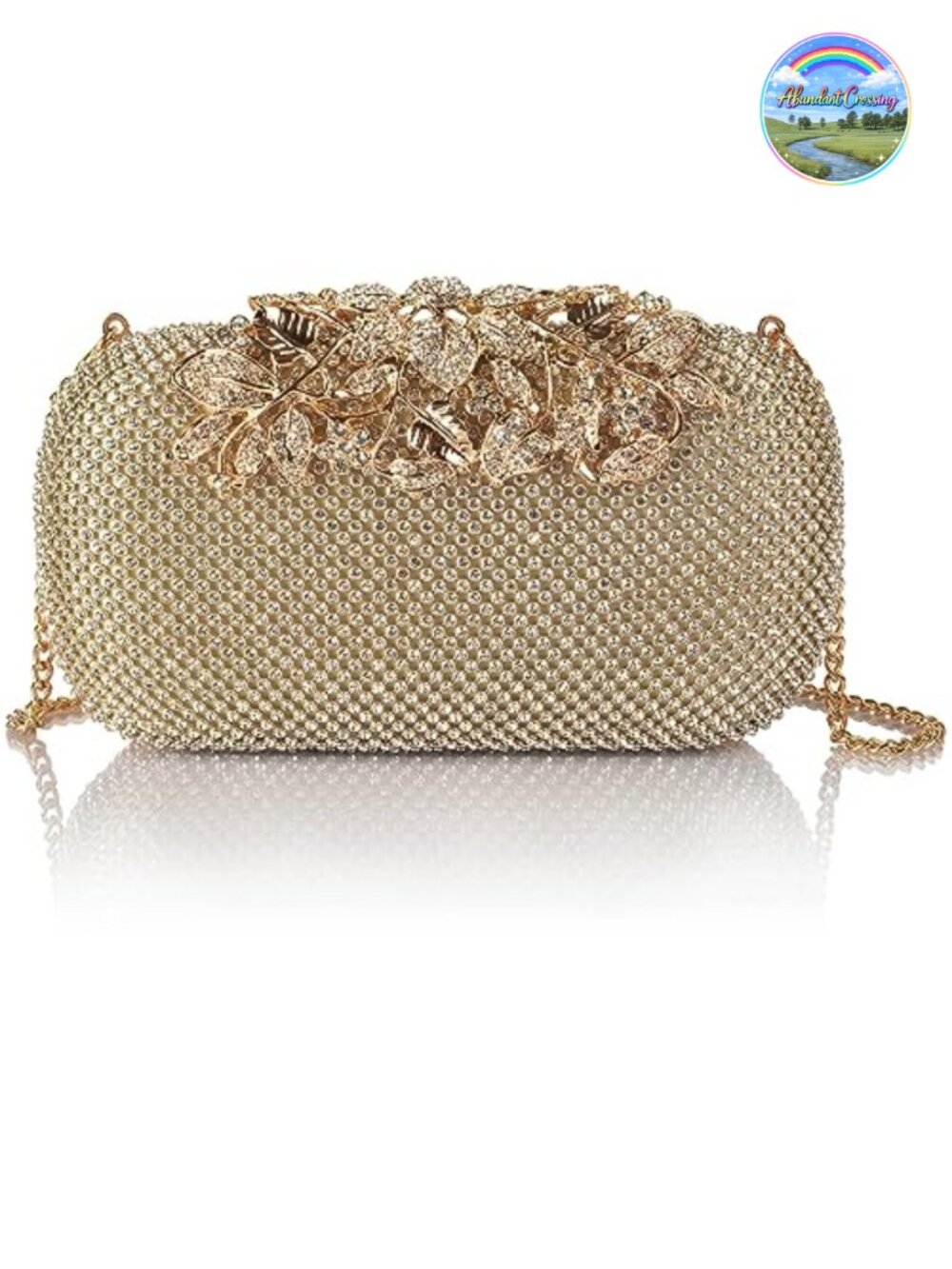 Rhinestone Crystal Clutch Evening Bag with Detachable Chain Strap
